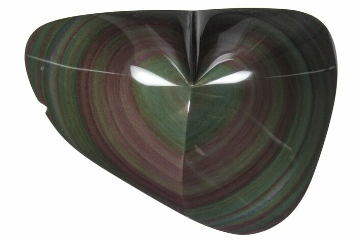 Polished Rainbow Obsidian Heart - Mexico #355429